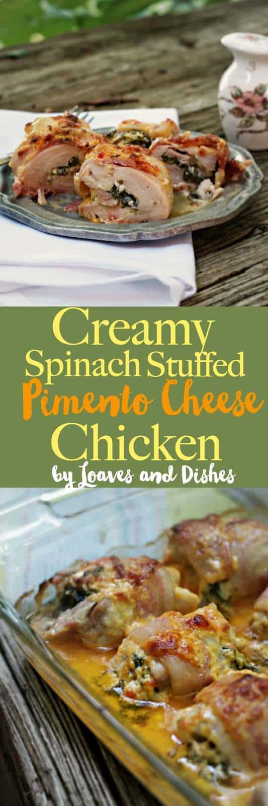 Creamy Spinach Stuffed Pimento Cheese Chicken