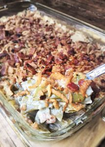 EASY! • Green Bean Casserole With Bacon • Loaves and Dishes