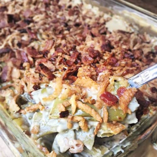 EASY! • Green Bean Casserole With Bacon • Loaves and Dishes