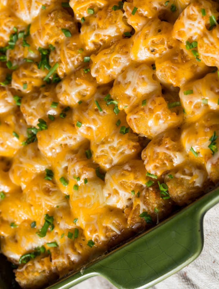 Best Buffalo Chicken Tater Tot Casserole Recipe • Loaves and Dishes