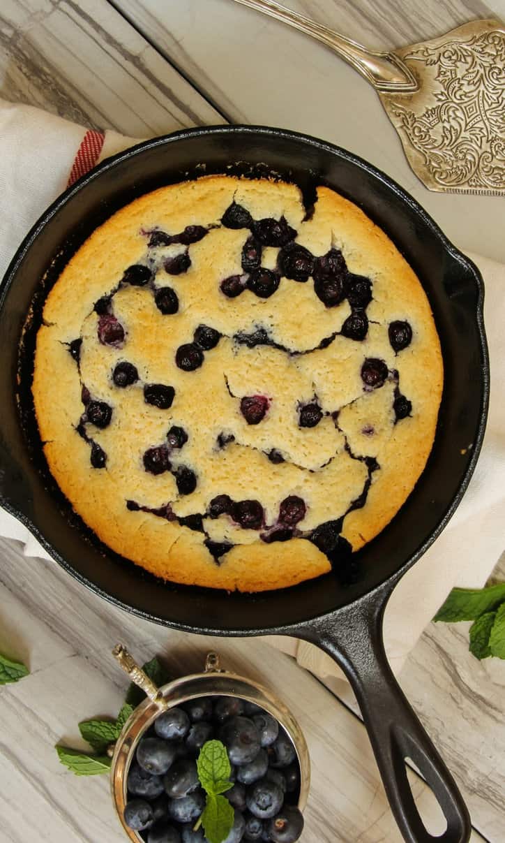 Clafoutis in a skillet.