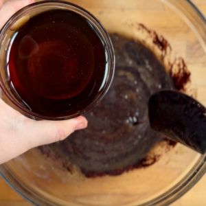 adding dark brown corn syrup to pecan pie