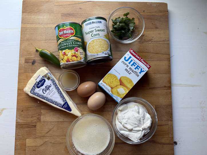 Ingredients for Mexican Street Corn Casserole