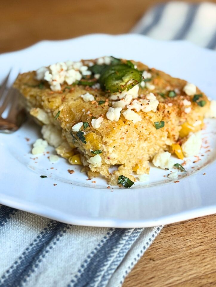 Up close shot of Mexican Street Corn Casserole