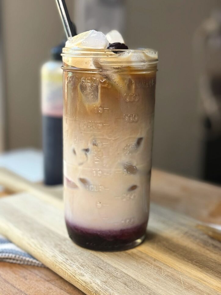 Coffee made with Cherry Vanilla Syrup